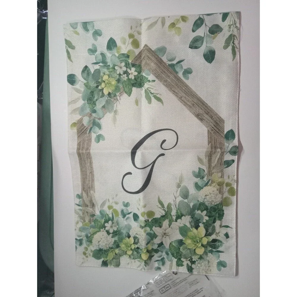 AVOIN colorlife Floral Initial Letter G Monogram Garden Flag 12x18 Inch